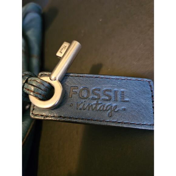 Fossil Vintage Green Leather Pocketbook Purse EUC - Picture 11 of 11